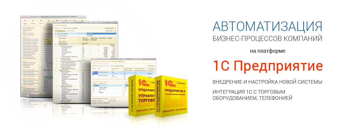 Продажа, установка и настройка продуктов на базе 1С